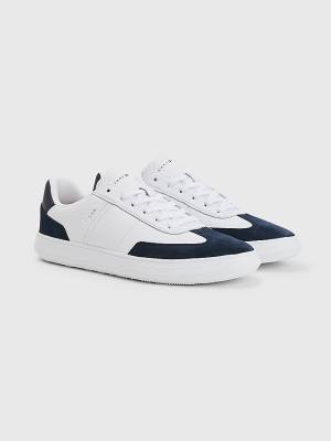 Trampki Tommy Hilfiger Essential Skórzane Cupsole Męskie Białe | TH570LBW