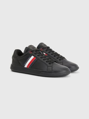 Trampki Tommy Hilfiger Essential Skórzane Cupsole Męskie Czarne | TH972RYE