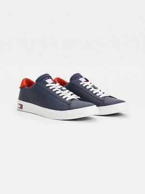 Trampki Tommy Hilfiger Low-Top Vulcanised Męskie Niebieskie | TH164WSN