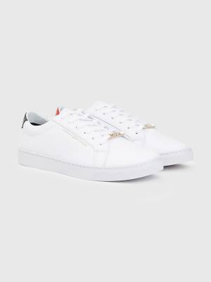 Trampki Tommy Hilfiger Metallic Back Koronkowe-Up Damskie Czerwone | TH493TGX