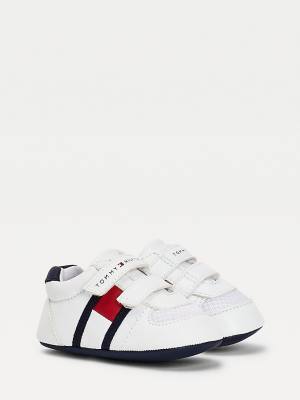 Trampki Tommy Hilfiger Padded Hook And Loop Zapinane Chłopięce Białe | TH047HJC