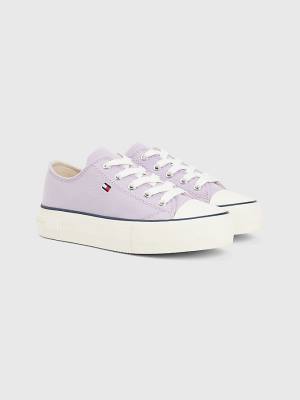 Trampki Tommy Hilfiger Płócienne Chunky Low-Top Dziewczynka Fioletowe | TH584JSC