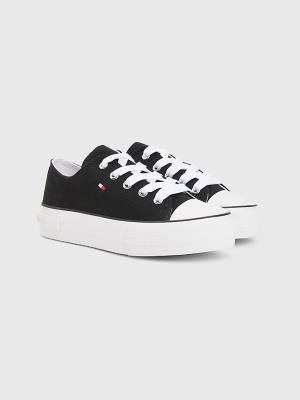 Trampki Tommy Hilfiger Płócienne Chunky Low-Top Dziewczynka Czarne | TH798FHM