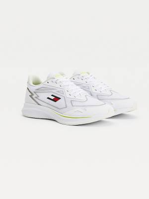 Trampki Tommy Hilfiger Sportowe Sleek Mixed Texture Damskie Białe | TH356QHI