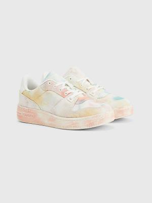 Trampki Tommy Hilfiger Tie-Dye Cupsole Basket Damskie Pomarańczowe | TH796IRB