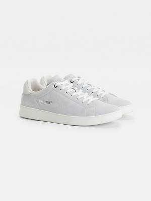 Trampki Tommy Hilfiger Undyed Zamszowe Cupsole Court Męskie Beżowe | TH975XUF