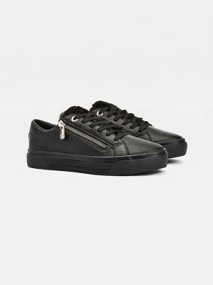 Trampki Tommy Hilfiger Warm Podszewką Low-Top Vulcanised Damskie Czarne | TH103CVK