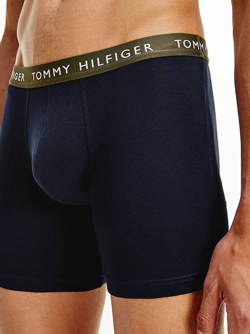 Bielizny Tommy Hilfiger 3-Pack Logo Waistband Bokser Briefs Męskie Czarne | TH186USY