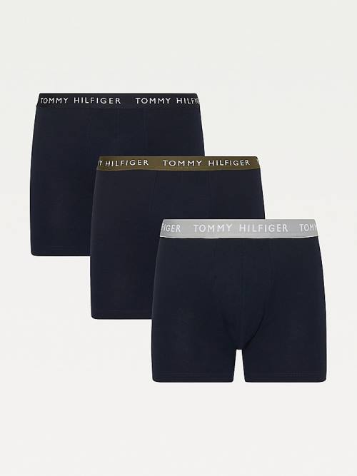 Bielizny Tommy Hilfiger 3-Pack Logo Waistband Bokser Briefs Męskie Czarne | TH186USY