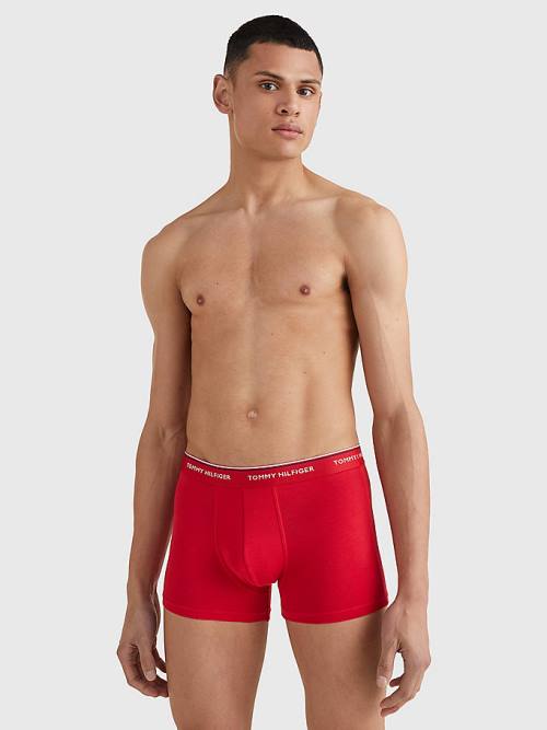 Bielizny Tommy Hilfiger 3-Pack Premium Logo Waistband Trunks Męskie Niebieskie | TH314PBK