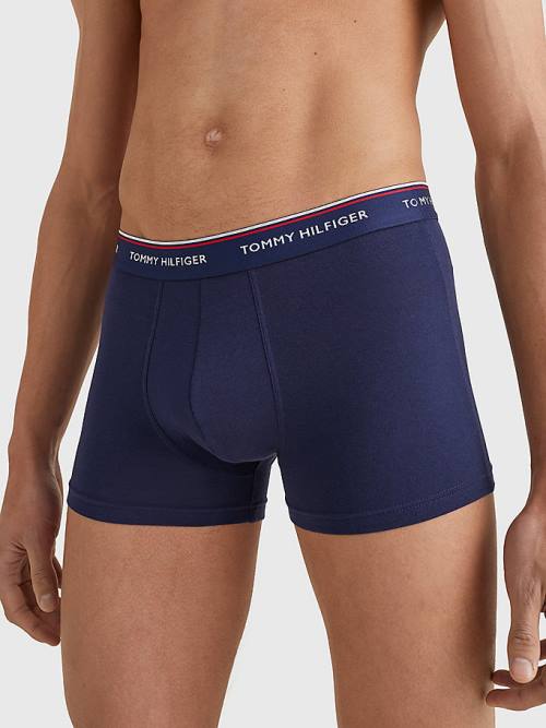 Bielizny Tommy Hilfiger 3-Pack Premium Logo Waistband Trunks Męskie Niebieskie | TH314PBK