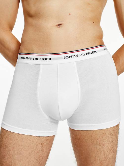 Bielizny Tommy Hilfiger 3-Pack Premium Logo Waistband Trunks Męskie Białe | TH584XOI