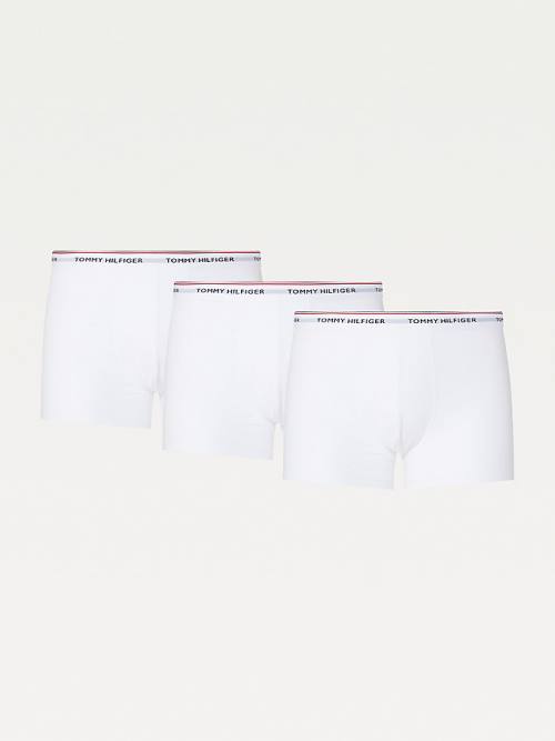 Bielizny Tommy Hilfiger 3-Pack Premium Logo Waistband Trunks Męskie Białe | TH584XOI