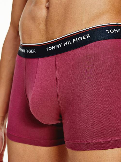 Bielizny Tommy Hilfiger 3-Pack Premium Logo Waistband Trunks Męskie Czarne | TH608UDL