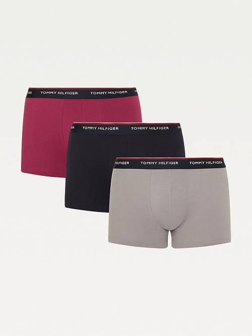 Bielizny Tommy Hilfiger 3-Pack Premium Logo Waistband Trunks Męskie Czarne | TH608UDL