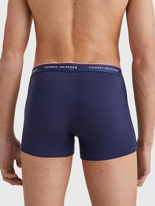 Bielizny Tommy Hilfiger 3-Pack Premium Logo Waistband Trunks Męskie Niebieskie | TH614YOJ