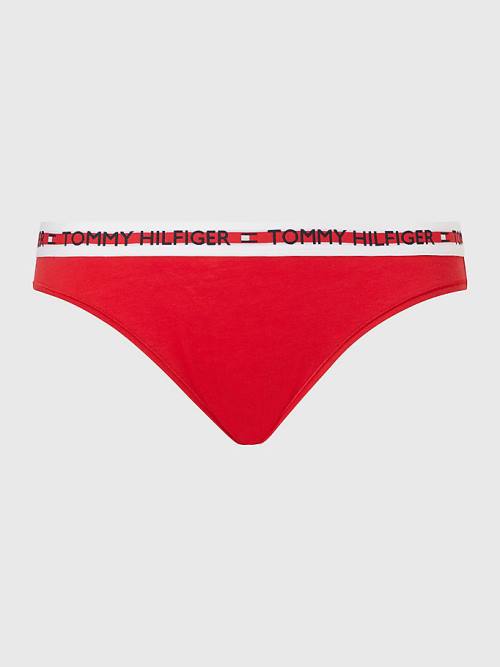 Bielizny Tommy Hilfiger Curve Repeat Logo Stretch Organic Bawełniane Briefs Damskie Czerwone | TH934CQL