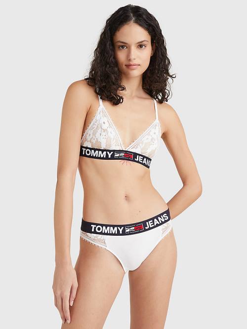 Bielizny Tommy Hilfiger Koronkowe Briefs Damskie Białe | TH134SLY