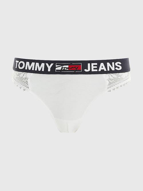 Bielizny Tommy Hilfiger Koronkowe Briefs Damskie Białe | TH134SLY