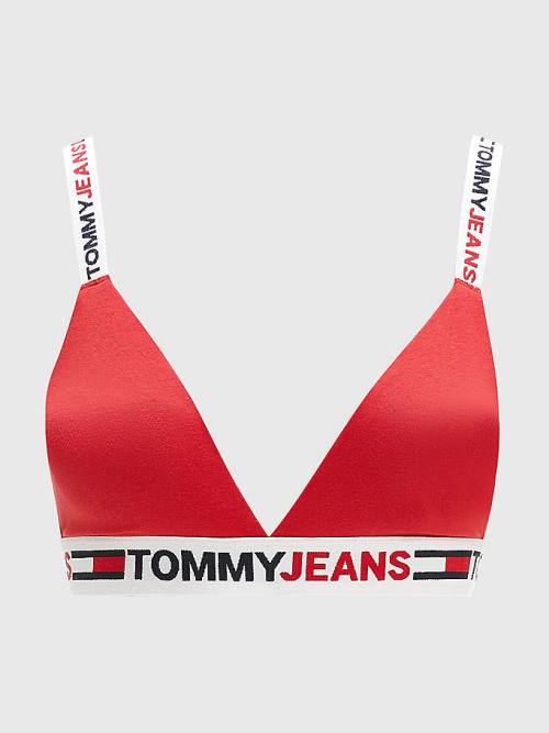 Bielizny Tommy Hilfiger Logo Underband Triangle Bra Damskie Czerwone | TH203YWR