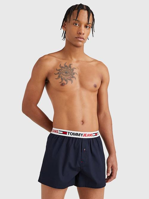 Bielizny Tommy Hilfiger Logo Waistband Bokser Shorts Męskie Niebieskie | TH051JMC