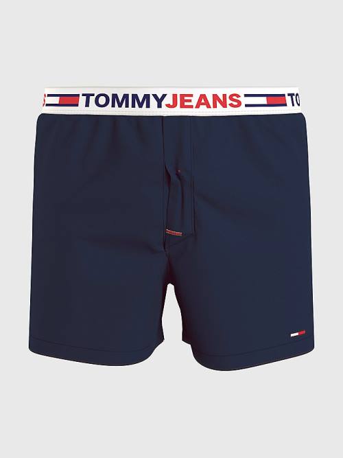 Bielizny Tommy Hilfiger Logo Waistband Bokser Shorts Męskie Niebieskie | TH051JMC