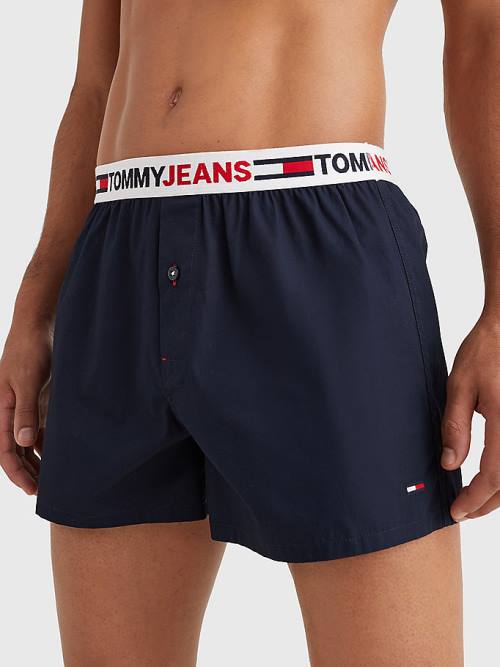 Bielizny Tommy Hilfiger Logo Waistband Bokser Shorts Męskie Niebieskie | TH051JMC