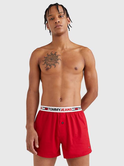 Bielizny Tommy Hilfiger Logo Waistband Bokser Shorts Męskie Czerwone | TH589YAJ