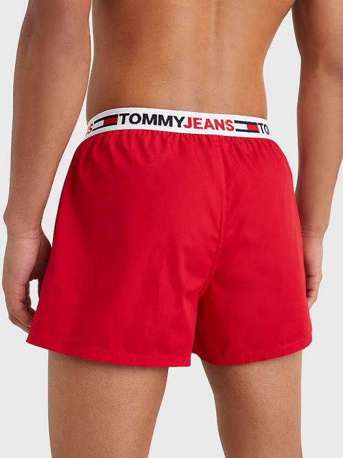 Bielizny Tommy Hilfiger Logo Waistband Bokser Shorts Męskie Czerwone | TH589YAJ