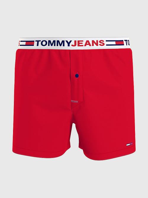 Bielizny Tommy Hilfiger Logo Waistband Bokser Shorts Męskie Czerwone | TH589YAJ