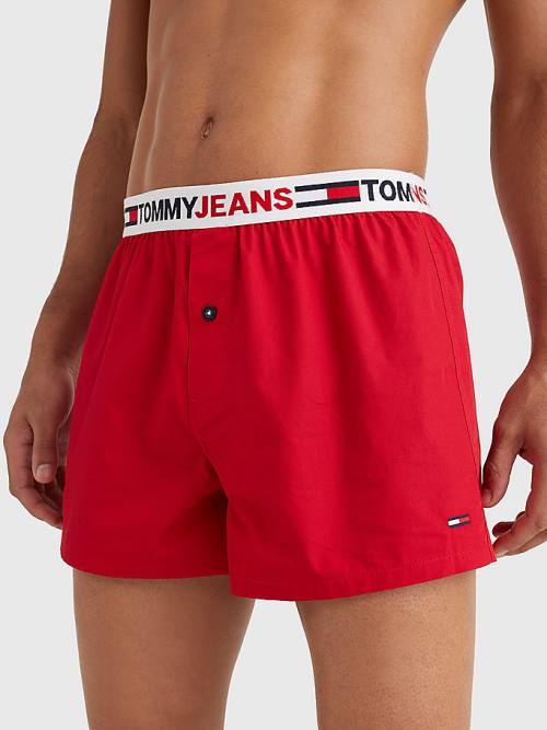 Bielizny Tommy Hilfiger Logo Waistband Bokser Shorts Męskie Czerwone | TH589YAJ