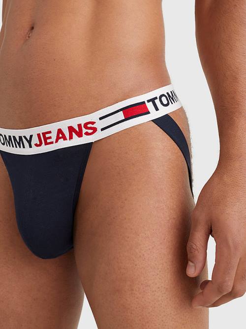 Bielizny Tommy Hilfiger Logo Waistband Jockstrap Męskie Niebieskie | TH207JME