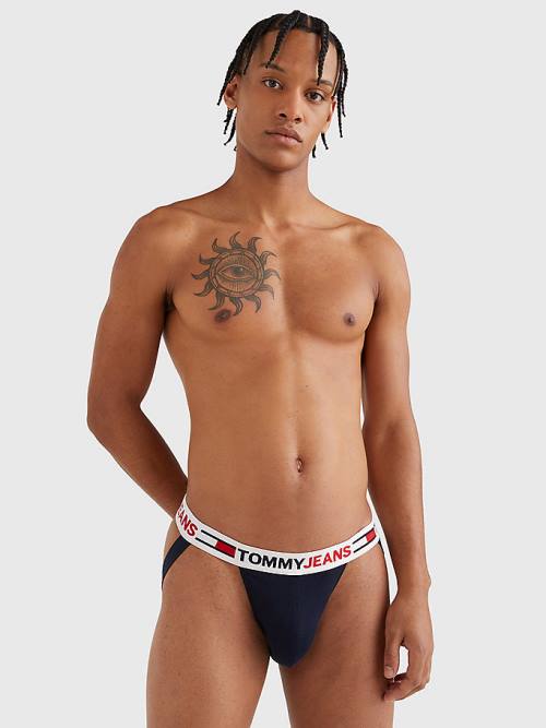 Bielizny Tommy Hilfiger Logo Waistband Jockstrap Męskie Niebieskie | TH207JME