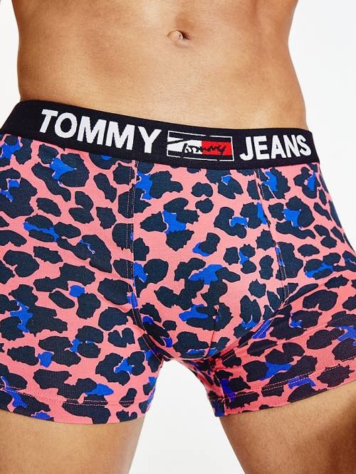 Bielizny Tommy Hilfiger Logo Waistband Print Trunks Męskie Różowe | TH541GPL