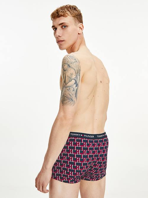 Bielizny Tommy Hilfiger Logo Waistband Print Trunks Męskie Beżowe | TH640ZTP