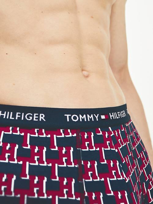 Bielizny Tommy Hilfiger Logo Waistband Print Trunks Męskie Beżowe | TH640ZTP