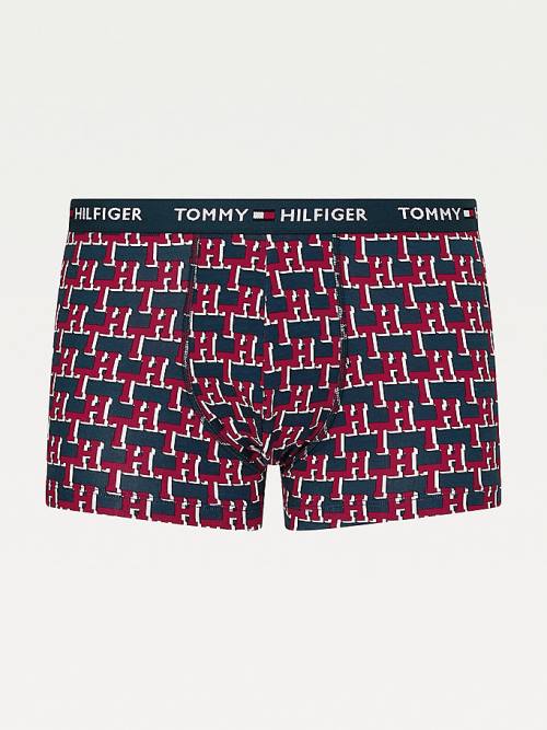 Bielizny Tommy Hilfiger Logo Waistband Print Trunks Męskie Beżowe | TH640ZTP