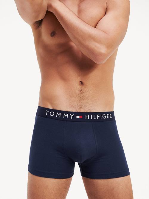 Bielizny Tommy Hilfiger Original Stretch Logo Waistband Trunks Męskie Niebieskie | TH607IXA