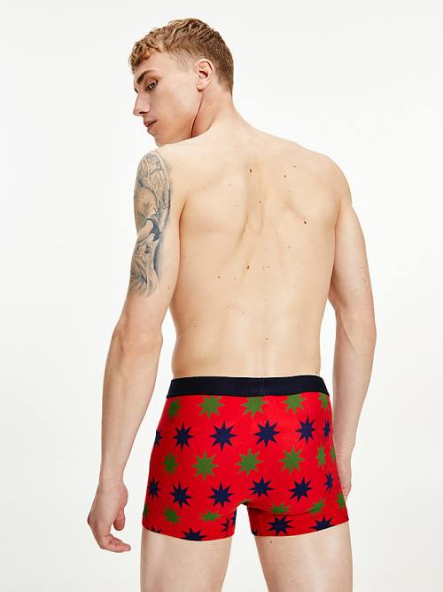 Bielizny Tommy Hilfiger Print Bawełniane Trunks Męskie Beżowe | TH625IAM