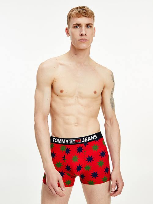 Bielizny Tommy Hilfiger Print Bawełniane Trunks Męskie Beżowe | TH625IAM