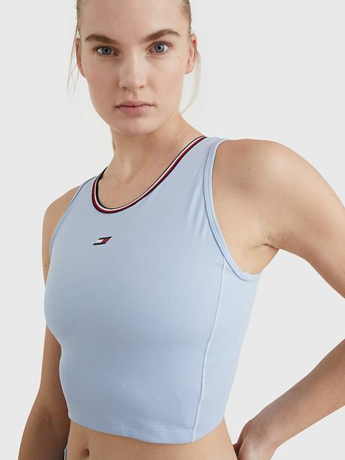 Bielizny Tommy Hilfiger Sportowe 2-in-1 Ribbed Tank Top Damskie Niebieskie | TH485KHU