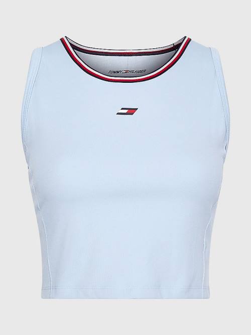 Bielizny Tommy Hilfiger Sportowe 2-in-1 Ribbed Tank Top Damskie Niebieskie | TH485KHU