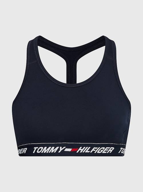 Bielizny Tommy Hilfiger Sportowe Medium Support Tape Bra Damskie Niebieskie | TH812ZKL