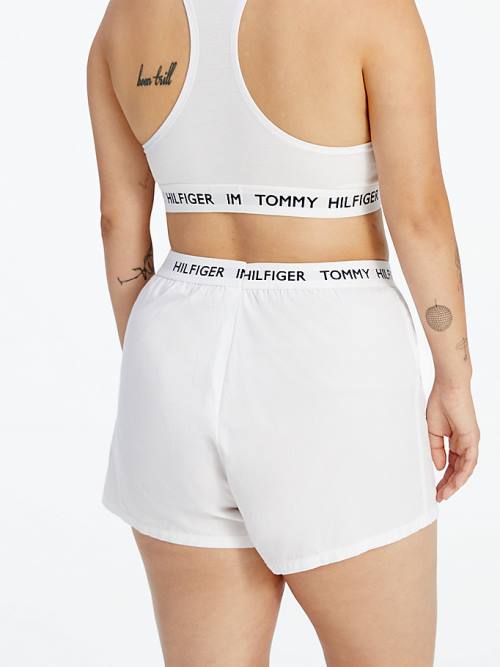 Bielizny Tommy Hilfiger TOMMYXINDYA Bokser Shorts Damskie Białe | TH073YEW