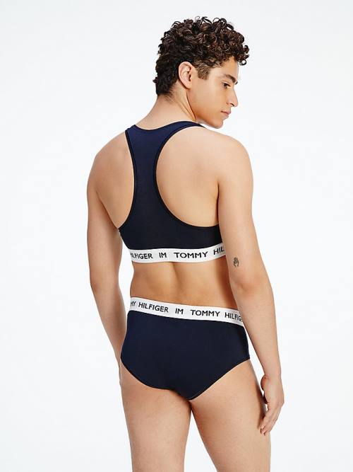 Bielizny Tommy Hilfiger TOMMYXINDYA High-Stanem Briefs Damskie Niebieskie | TH294PLN