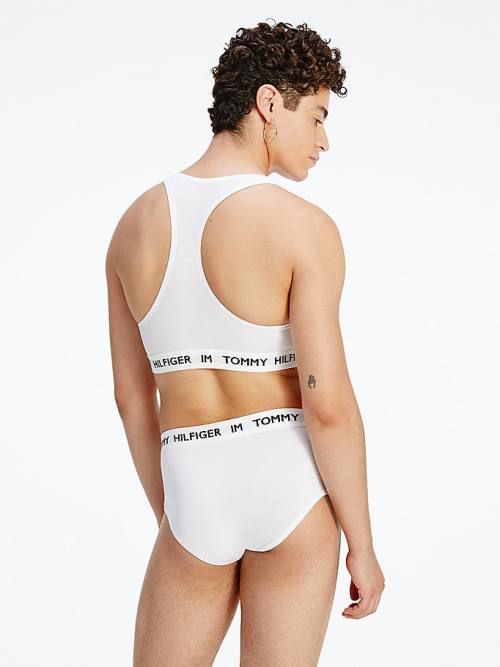 Bielizny Tommy Hilfiger TOMMYXINDYA High-Stanem Briefs Damskie Białe | TH795VDQ