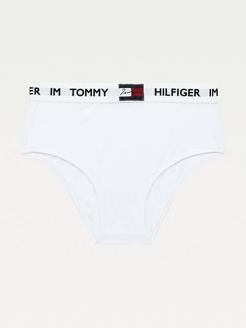 Bielizny Tommy Hilfiger TOMMYXINDYA High-Stanem Briefs Damskie Białe | TH795VDQ