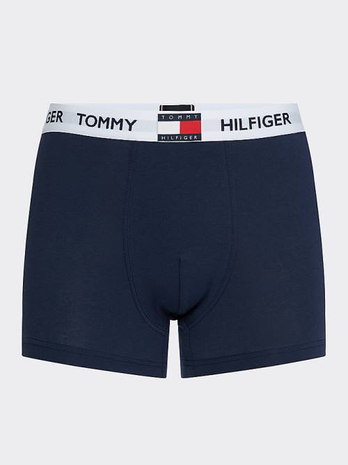 Bielizny Tommy Hilfiger Tommy 85 Stretch Bawełniane Logo Trunks Męskie Niebieskie | TH048JAC