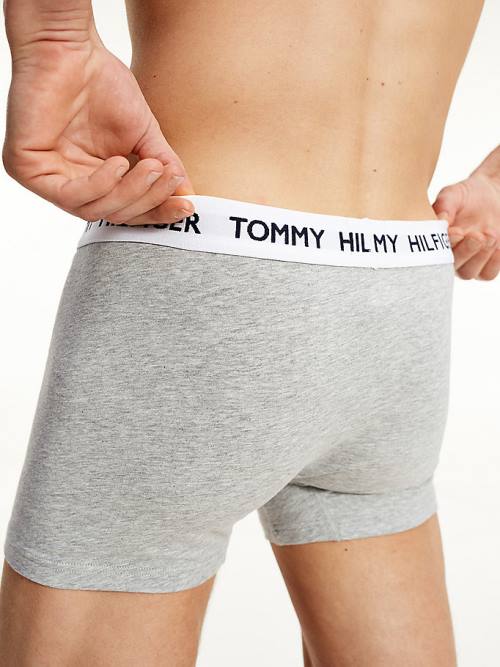 Bielizny Tommy Hilfiger Tommy 85 Stretch Bawełniane Logo Trunks Męskie Szare | TH204YWU