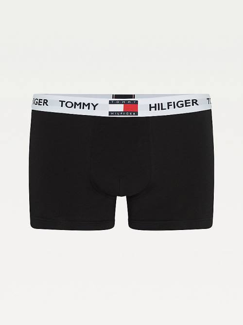 Bielizny Tommy Hilfiger Tommy 85 Stretch Bawełniane Logo Trunks Męskie Czarne | TH431KEW